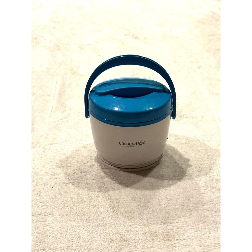 Crock-Pot Lunch Crock Food Warmer White Blue Portable Electric Lunch Box